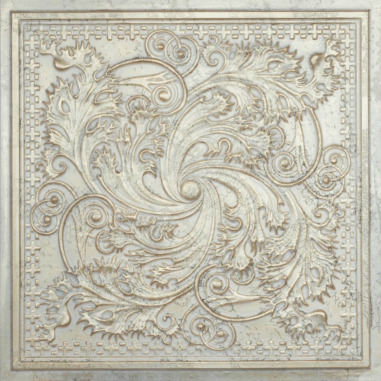 10tiles/lot Distressed Faux Tin Ceiling Tiles for Industrial Cafés, Craft Workshops and Retro Interiors PL62