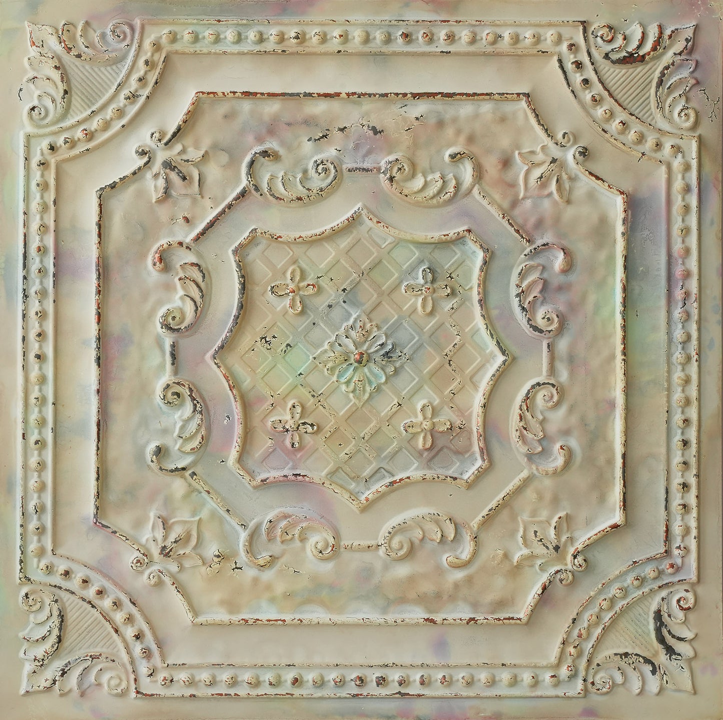 10Pcs Distressed Ceiling Tiles for Craft Studios, Retro Cafés and Industrial Design Rooms PL04