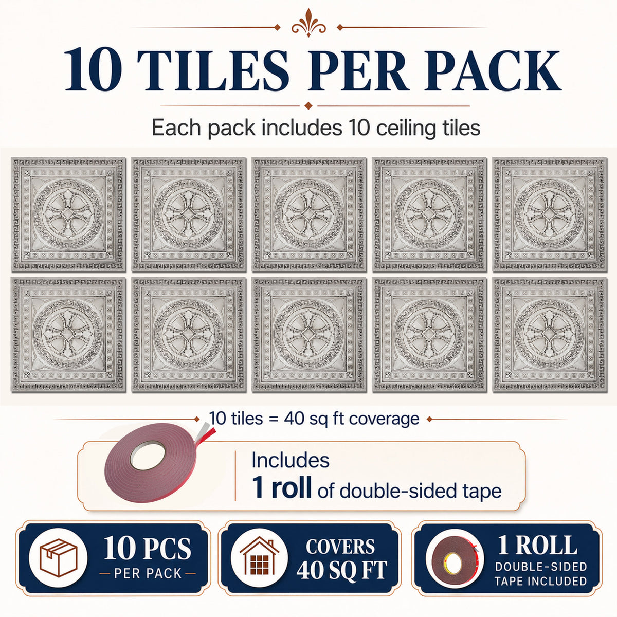 PAINTSDECOR PL01 Aged White 10-pack coverage