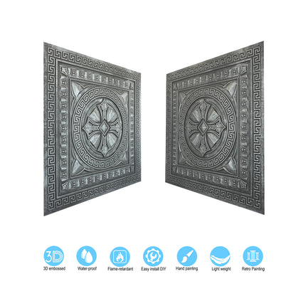 10pcs Retro-Style Tin Ceiling Tiles for Unique Restaurants, Bars and Boutique Stores PL01