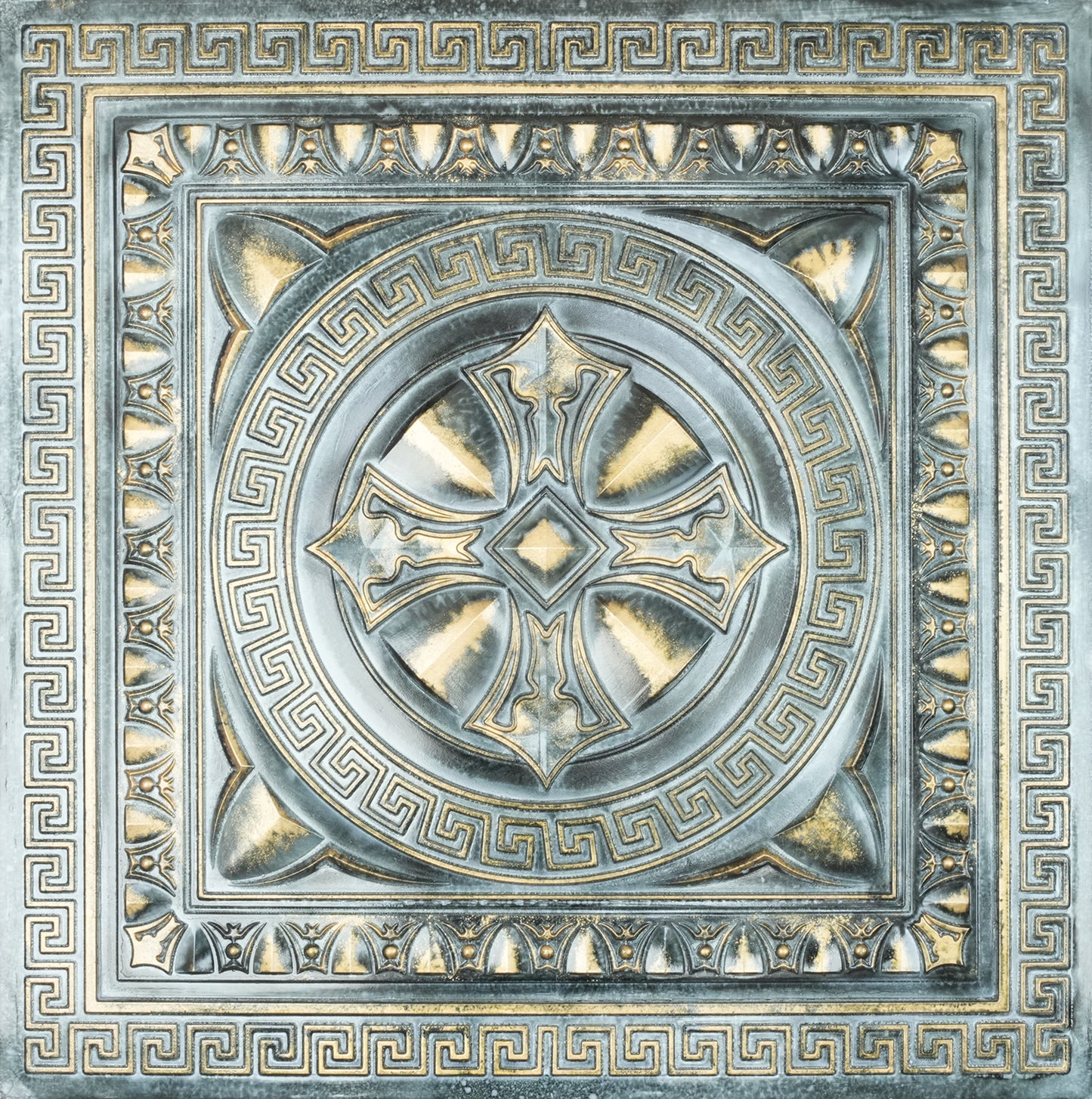 10Pcs Faux Metal Ceiling Tiles for Stylish Kitchens, Bedrooms and Interior Renovation PL01