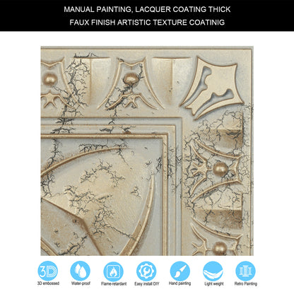 10Pcs Pressed Faux Tin Ceiling Tiles for Heritage Bars, Vintage Restaurants and Boutique Hotels PL01