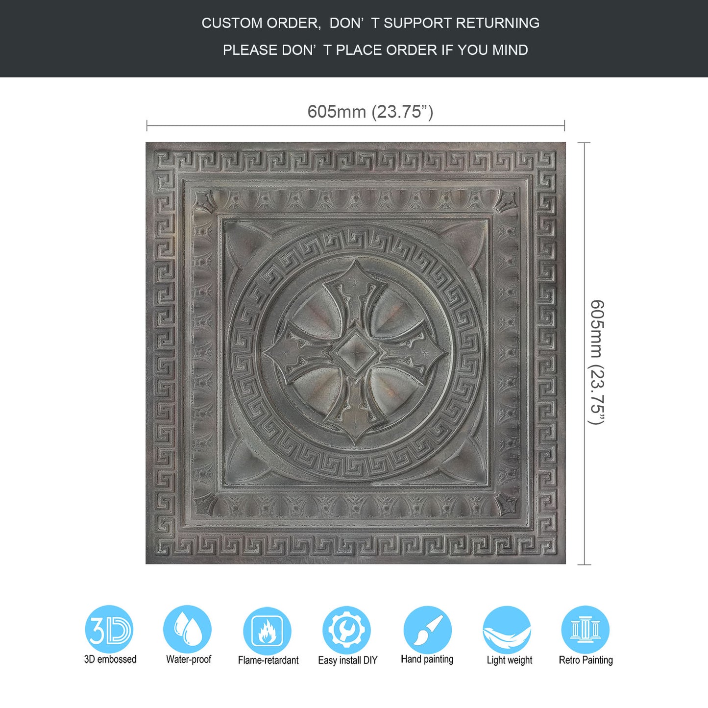 10pcs Retro-Style Tin Ceiling Tiles for Unique Restaurants, Bars and Boutique Stores PL01