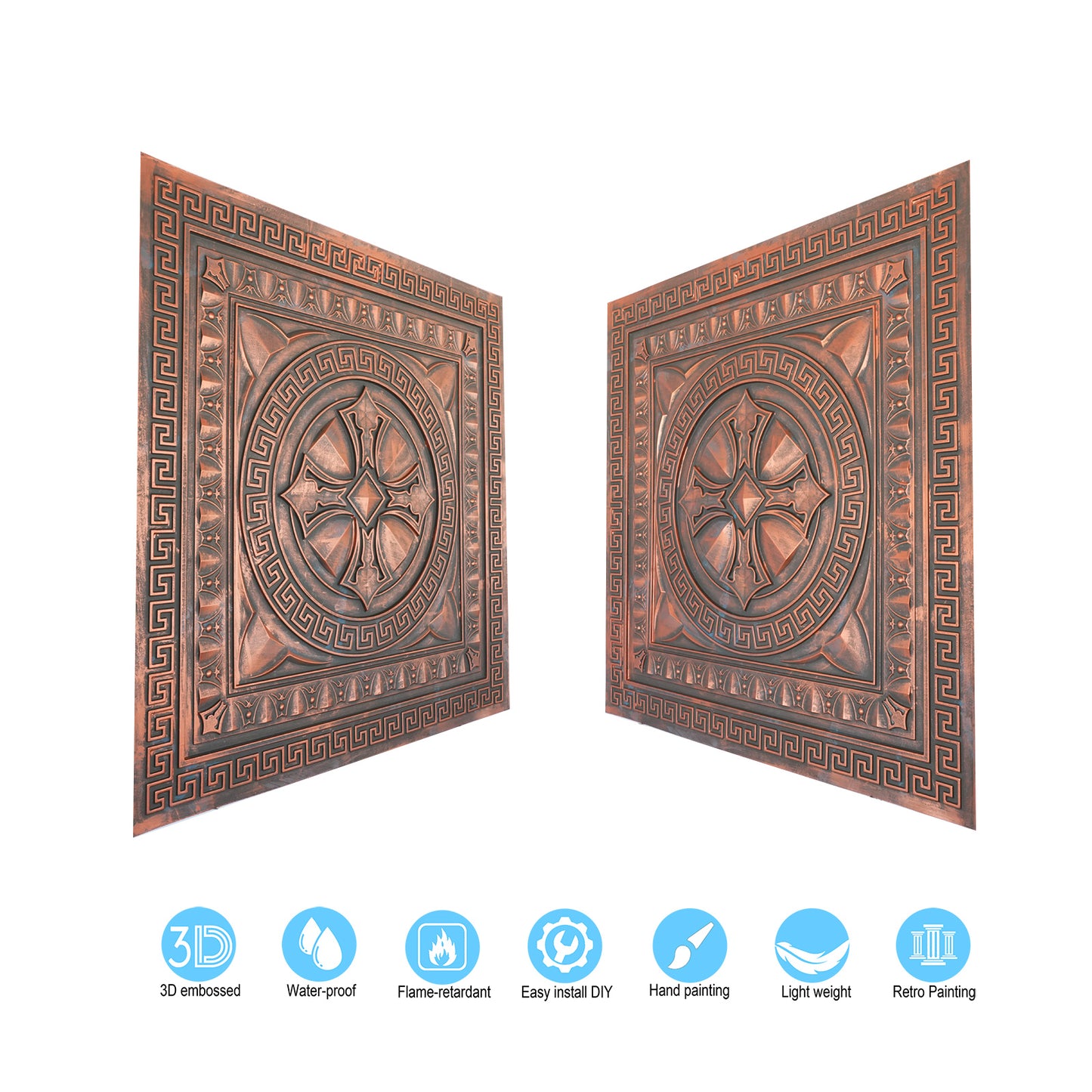 10Pcs Artistic Tin Panels for Craft Workshops, Museums and Cultural Display Rooms PL01