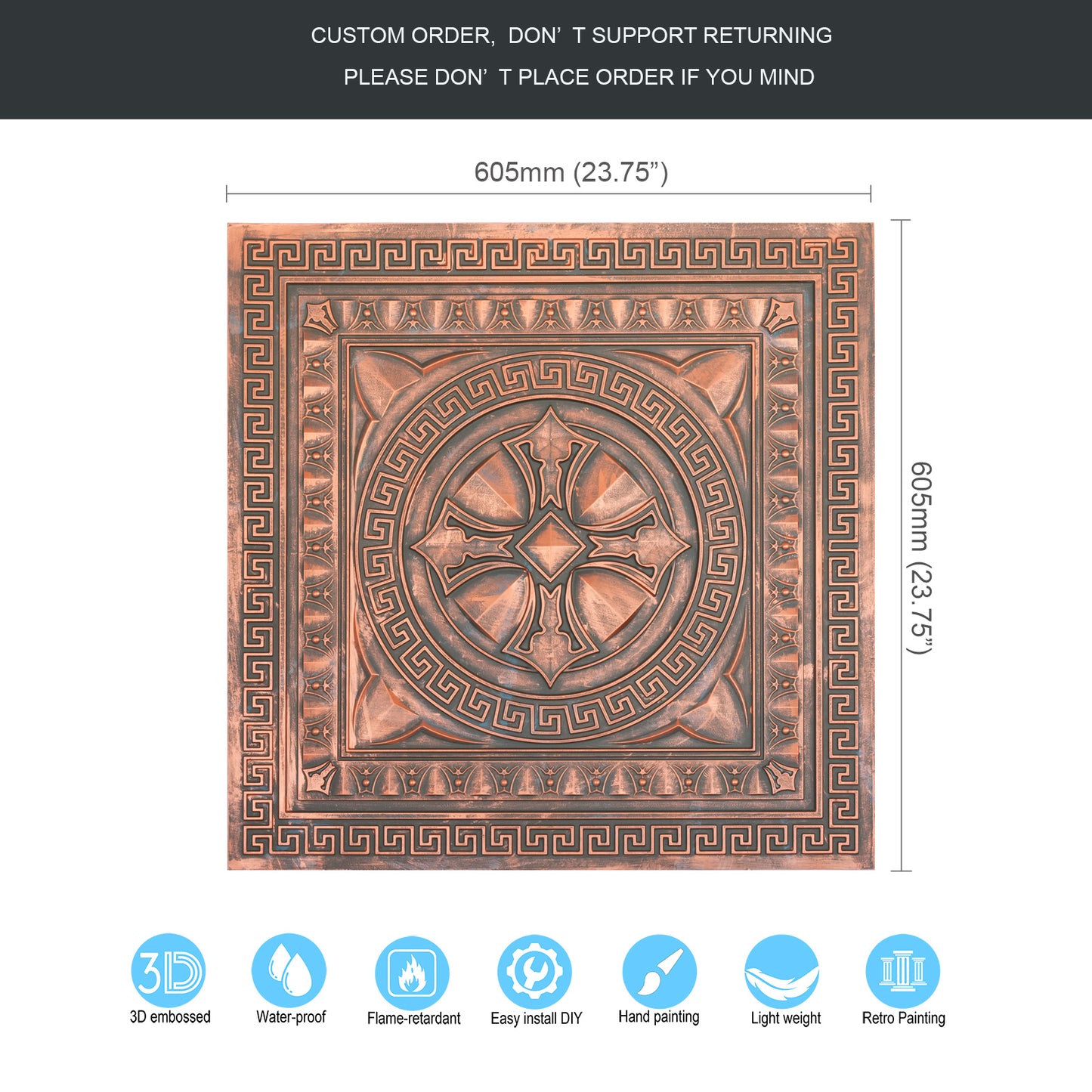 10Pcs Artistic Tin Panels for Craft Workshops, Museums and Cultural Display Rooms PL01