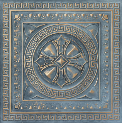 10Pcs Faux Metal Ceiling Tiles for Stylish Kitchens, Bedrooms and Interior Renovation PL01