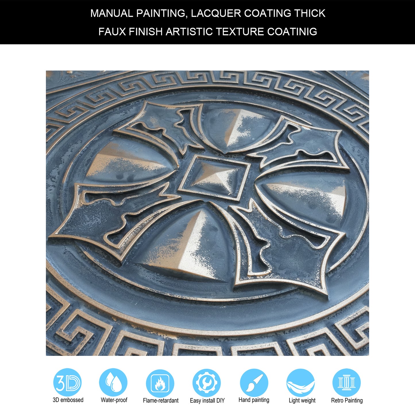 10Pcs Faux Metal Ceiling Tiles for Stylish Kitchens, Bedrooms and Interior Renovation PL01