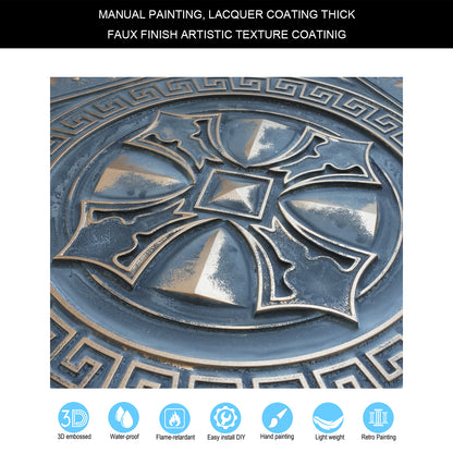 10Pcs Faux Metal Ceiling Tiles for Stylish Kitchens, Bedrooms and Interior Renovation PL01