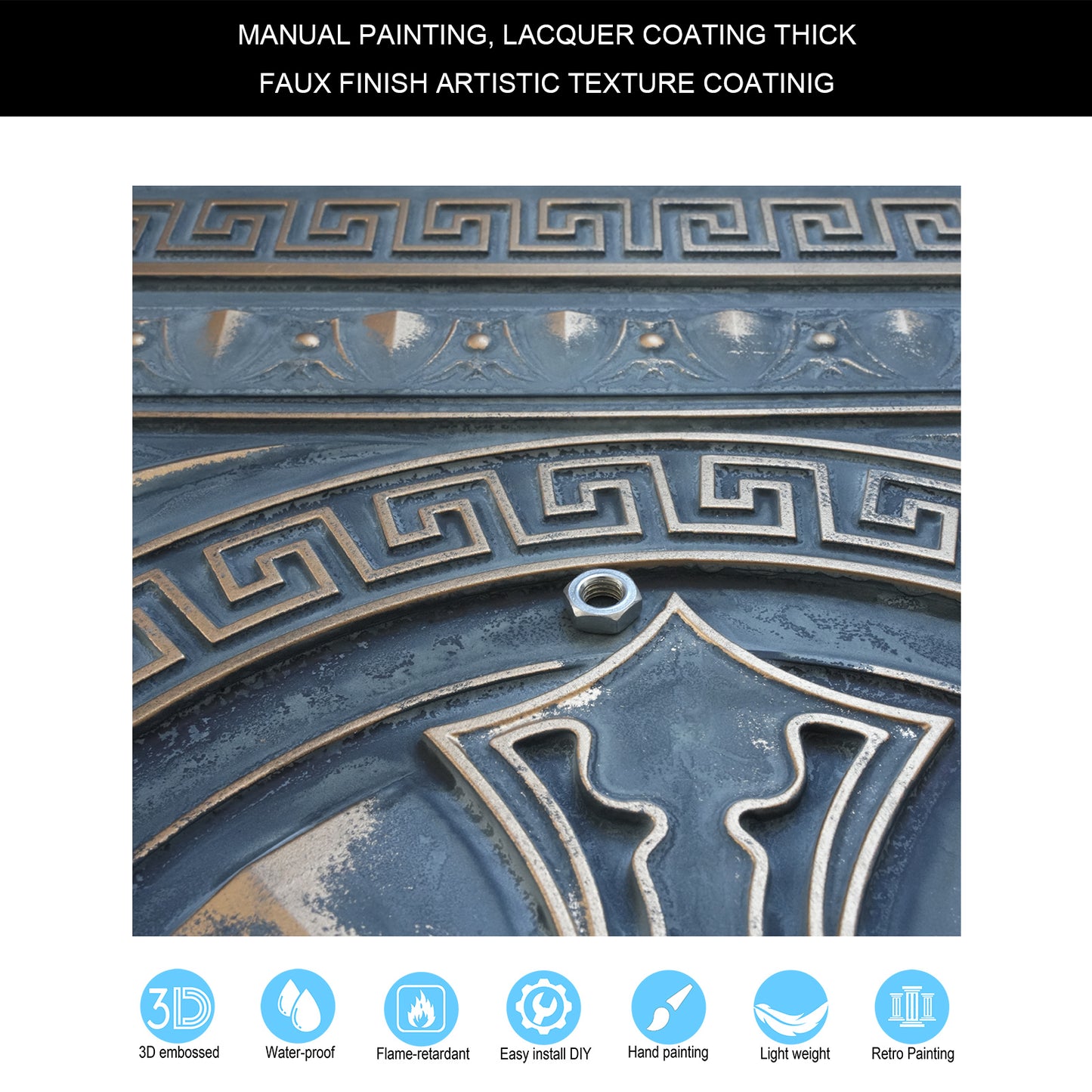 10Pcs Faux Metal Ceiling Tiles for Stylish Kitchens, Bedrooms and Interior Renovation PL01