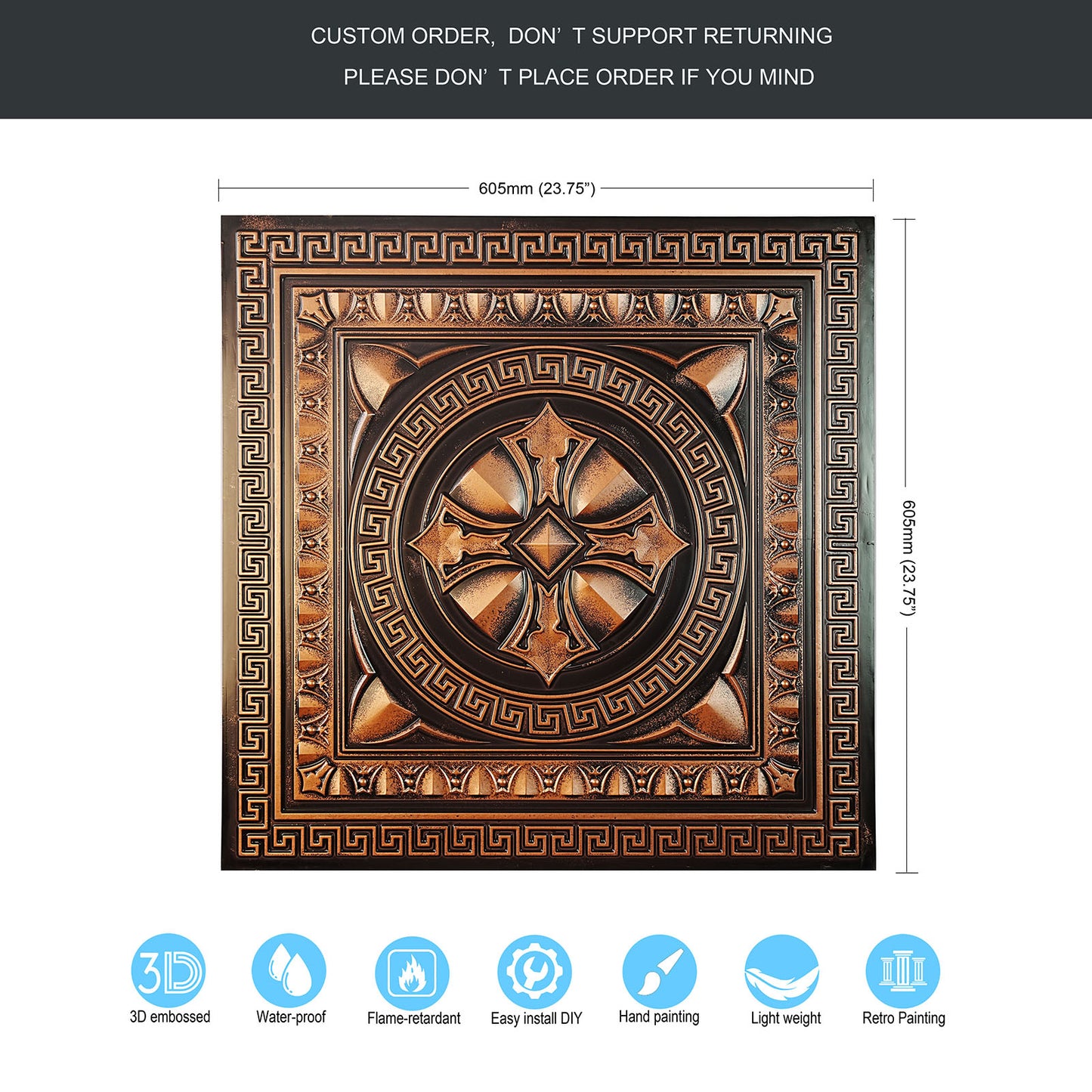 10Pcs Artistic Tin Panels for Craft Workshops, Museums and Cultural Display Rooms PL01