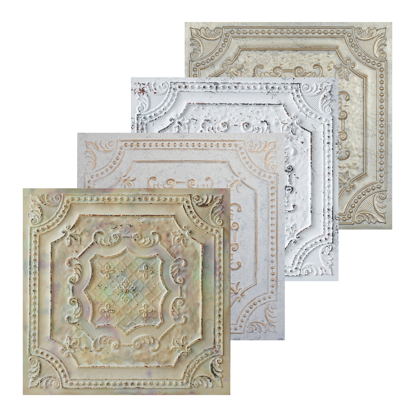 10Pcs Distressed Ceiling Tiles for Craft Studios, Retro Cafés and Industrial Design Rooms PL04