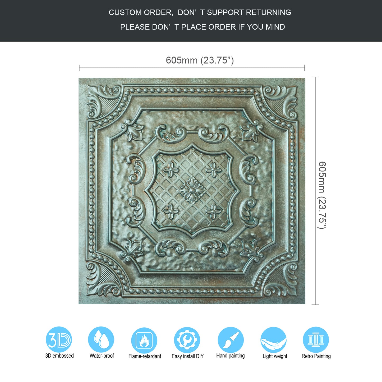 10Pcs Village-Style Ceiling Tiles for Country Restaurants, Coffee Shops and Charming Inns PL04