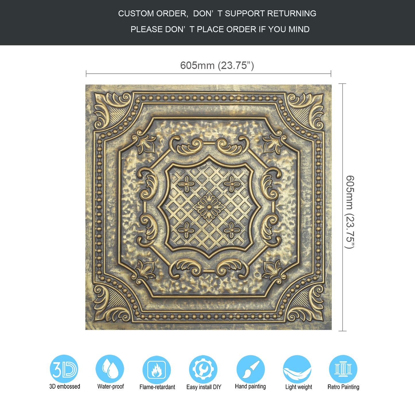 10Pcs Village-Style Ceiling Tiles for Country Restaurants, Coffee Shops and Charming Inns PL04