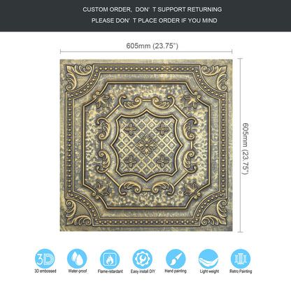 10Pcs Village-Style Ceiling Tiles for Country Restaurants, Coffee Shops and Charming Inns PL04