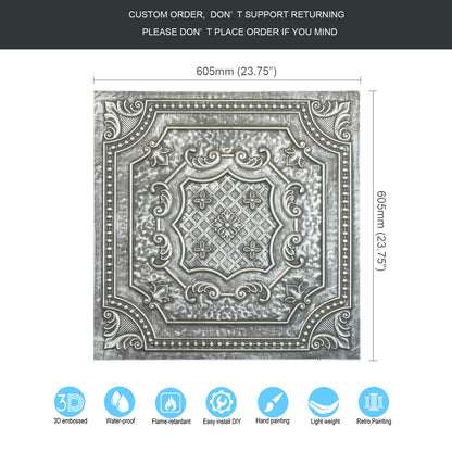 10Pcs Antique Decorative Ceiling Tiles for Classic Inns, Tea Houses and Romantic Interiors PL04