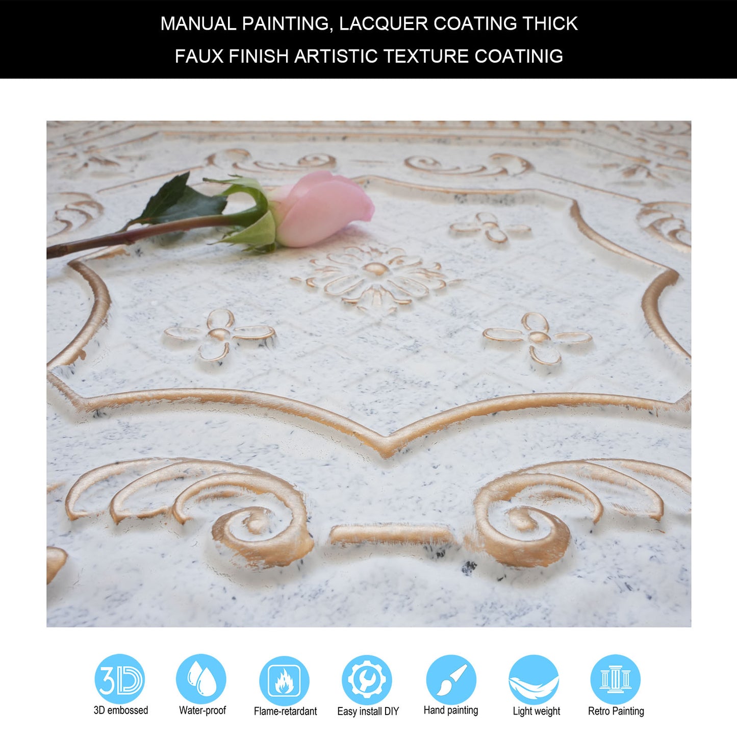 10Pcs Distressed Ceiling Tiles for Craft Studios, Retro Cafés and Industrial Design Rooms PL04