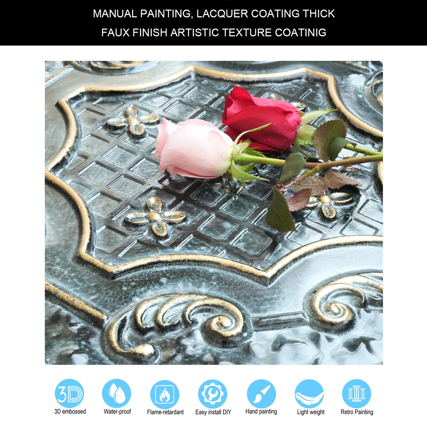 10Pcs Village-Style Ceiling Tiles for Country Restaurants, Coffee Shops and Charming Inns PL04