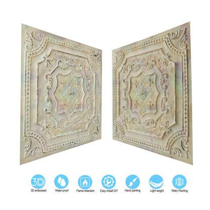 10Pcs Distressed Ceiling Tiles for Craft Studios, Retro Cafés and Industrial Design Rooms PL04