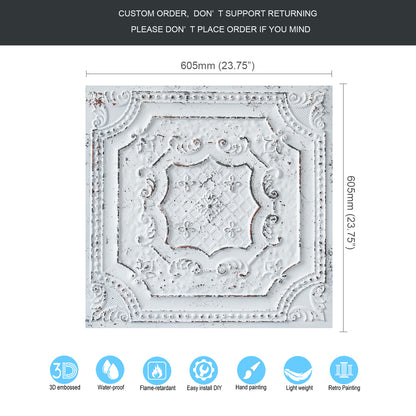 10Pcs Distressed Ceiling Tiles for Craft Studios, Retro Cafés and Industrial Design Rooms PL04