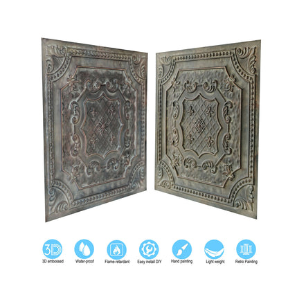 10Pcs Antique Decorative Ceiling Tiles for Classic Inns, Tea Houses and Romantic Interiors PL04