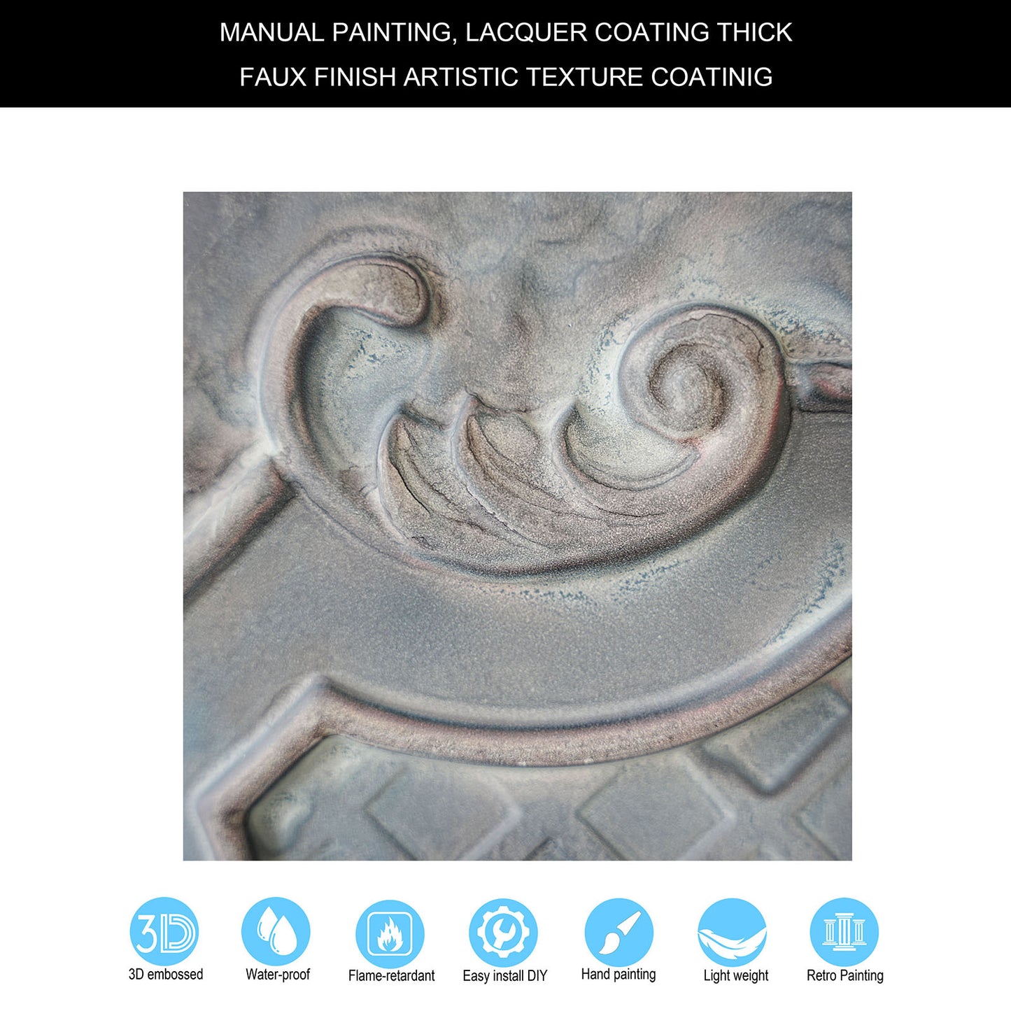 10Pcs Antique Decorative Ceiling Tiles for Classic Inns, Tea Houses and Romantic Interiors PL04