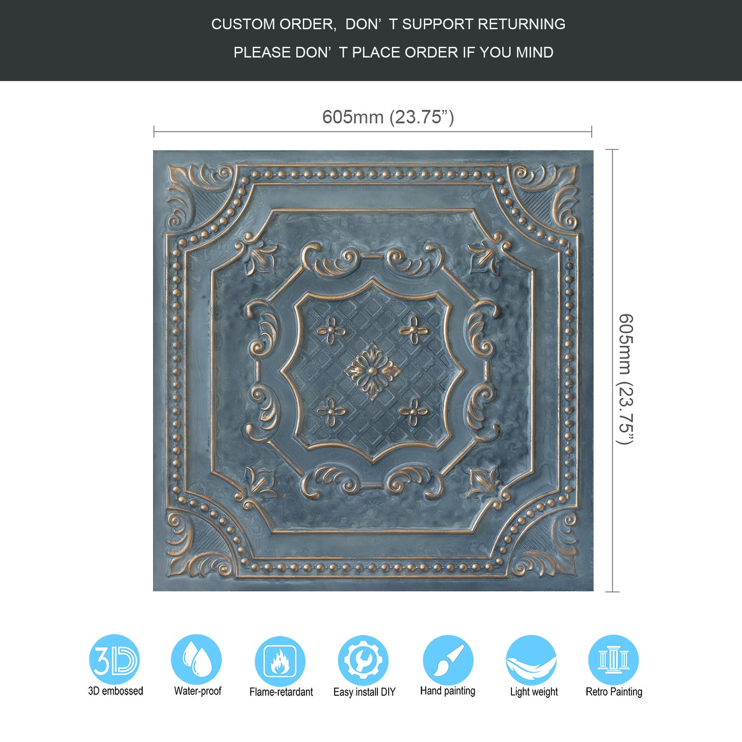 10Pcs Village-Style Ceiling Tiles for Country Restaurants, Coffee Shops and Charming Inns PL04