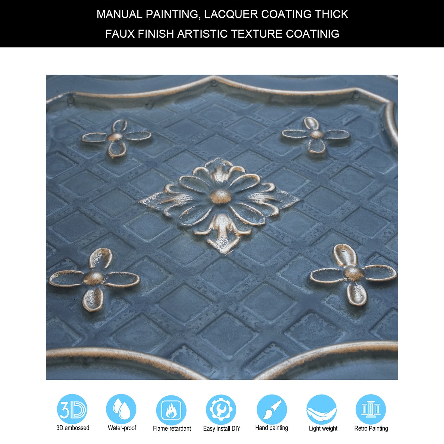 10Pcs Village-Style Ceiling Tiles for Country Restaurants, Coffee Shops and Charming Inns PL04