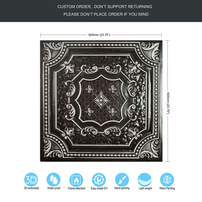 10Pcs Art Ceiling Tiles for Stylish Living Rooms, Museums and Elegant Hotel Interiors PL04