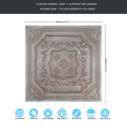 10Pcs Antique Decorative Ceiling Tiles for Classic Inns, Tea Houses and Romantic Interiors PL04