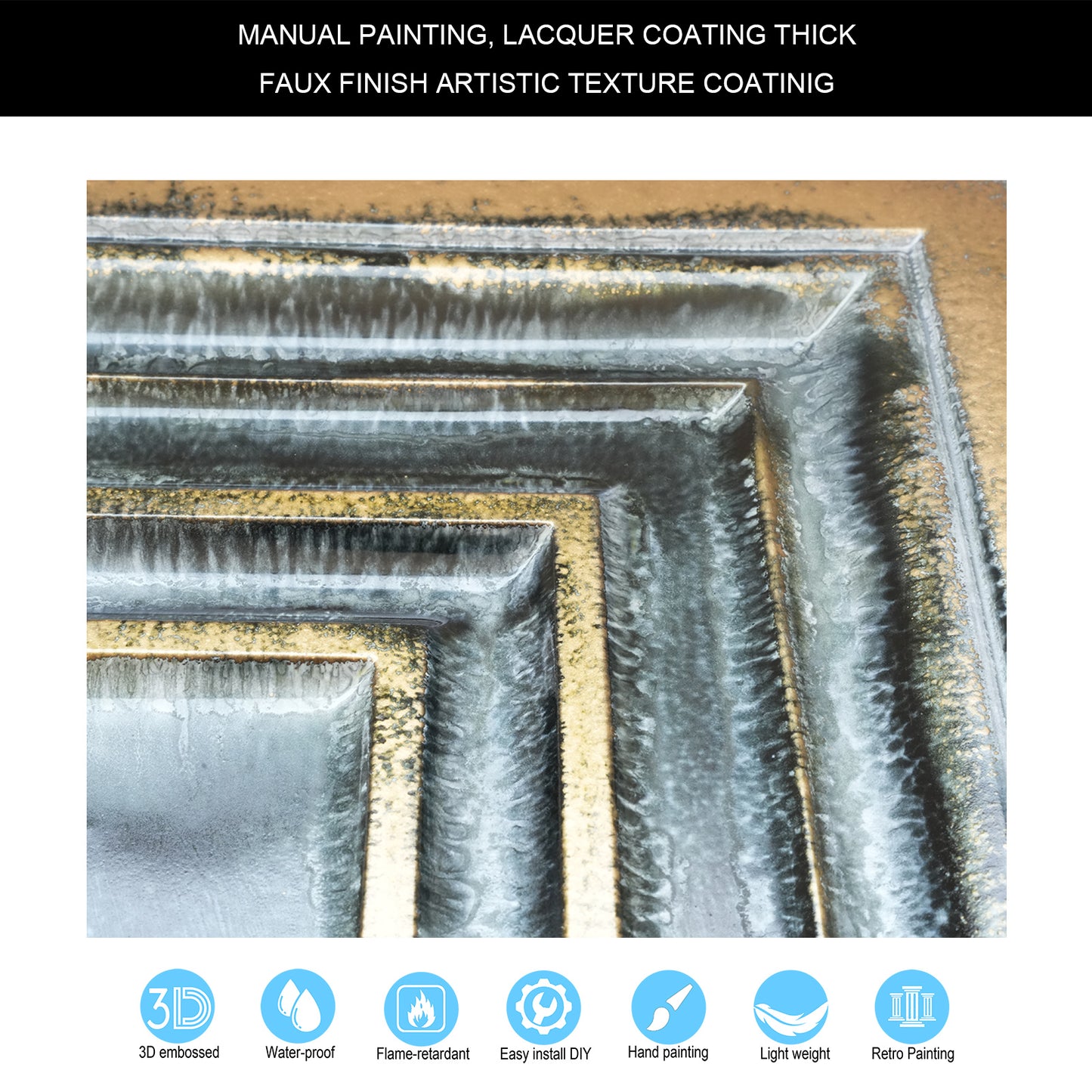 10Pcs Faux Metal Ceiling Tiles for Bars, Cafés, Lounges and Contemporary Interiors PL05