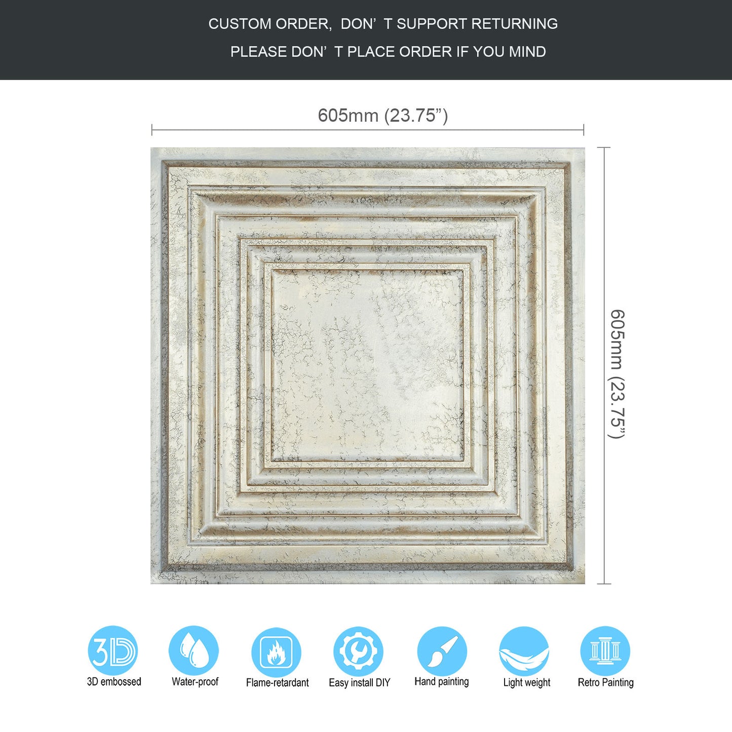 10Pcs 3D Decorative Ceiling Tiles for Trendy Restaurants, Bars and Creative Cafés PL05