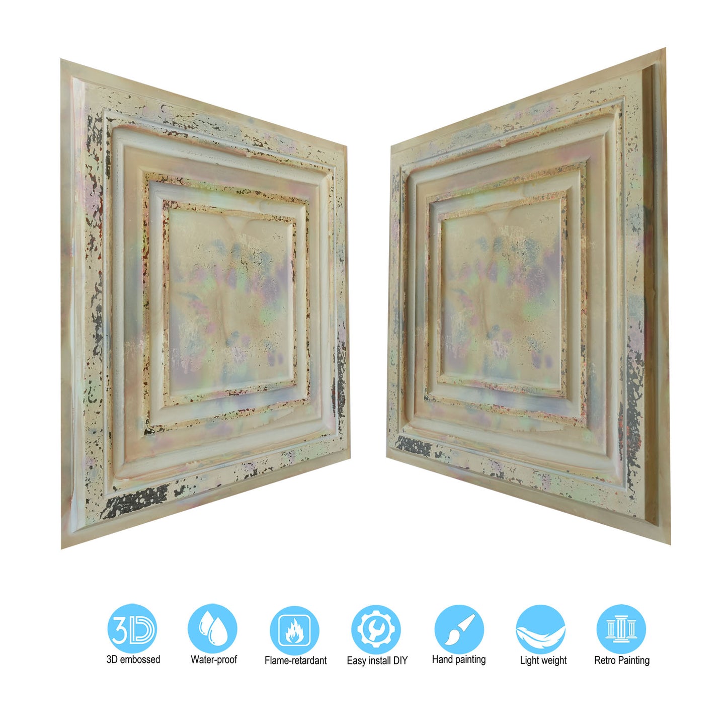 10Pcs 3D Decorative Ceiling Tiles for Trendy Restaurants, Bars and Creative Cafés PL05