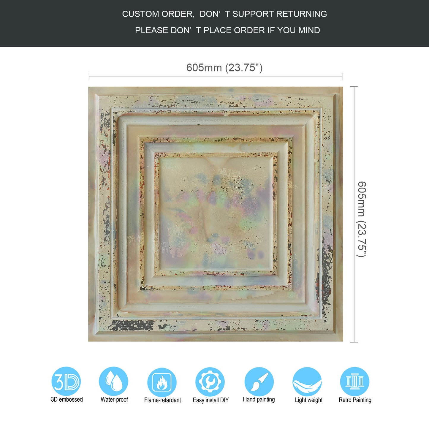 10Pcs 3D Decorative Ceiling Tiles for Trendy Restaurants, Bars and Creative Cafés PL05