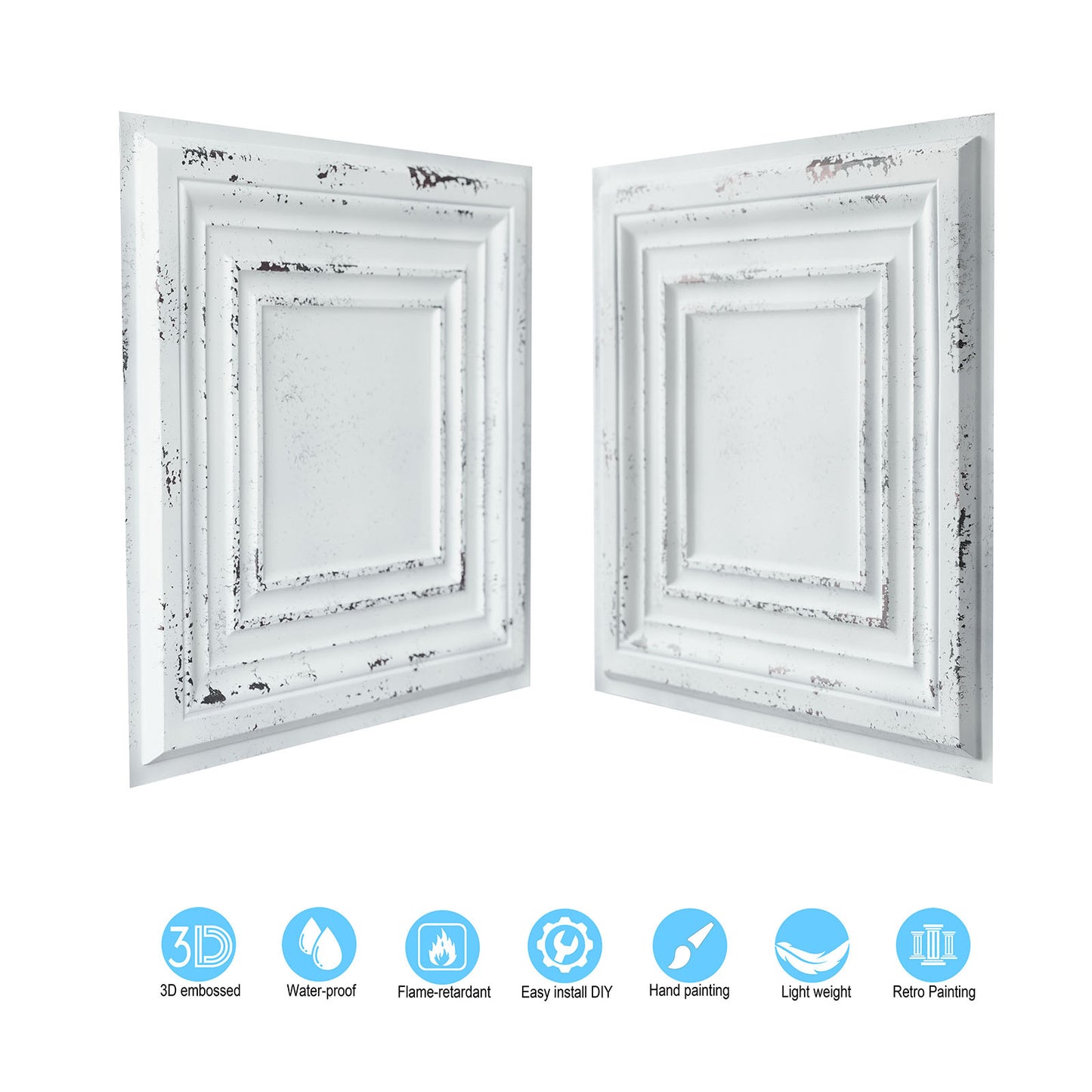 10Pcs 3D Decorative Ceiling Tiles for Trendy Restaurants, Bars and Creative Cafés PL05