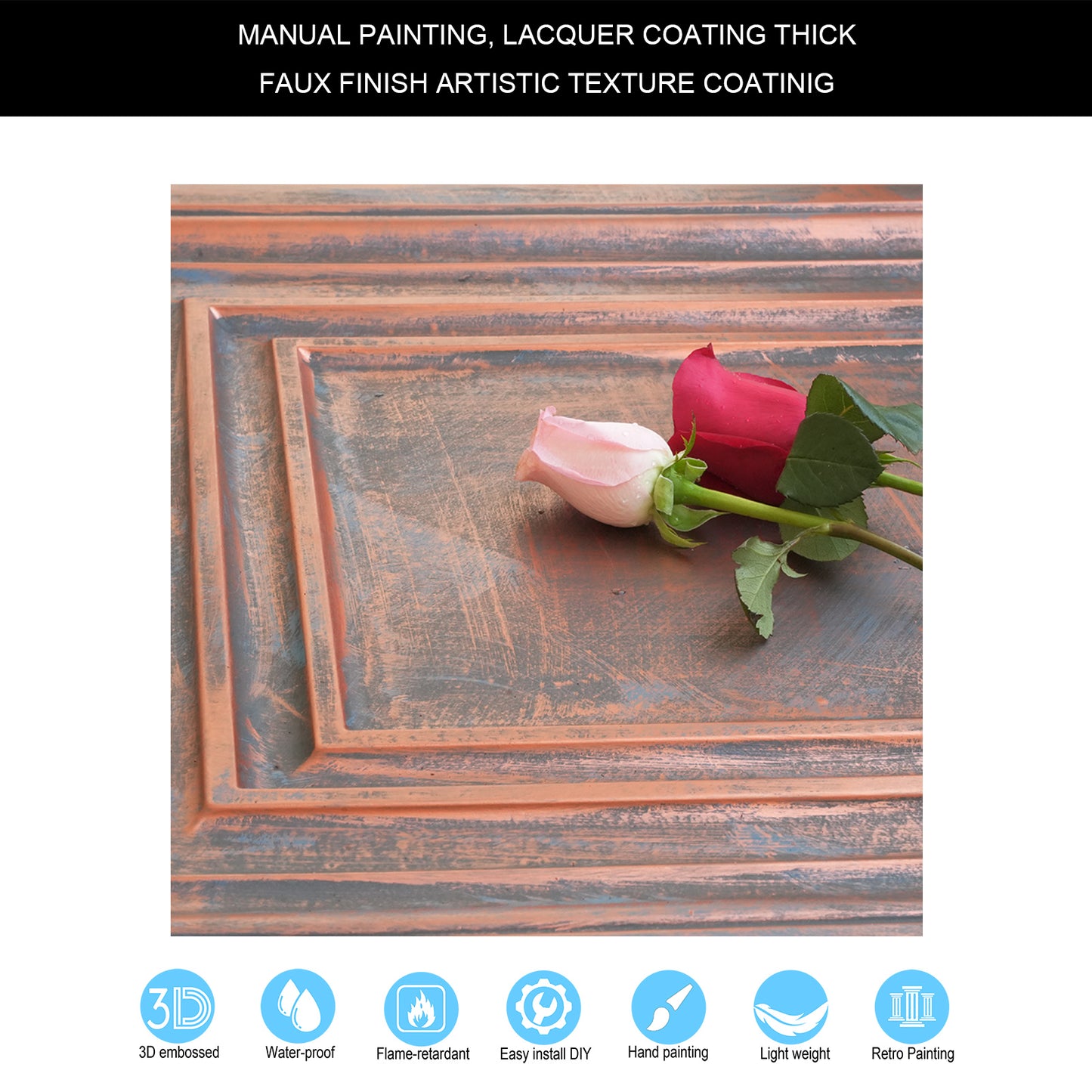 10Pcs Faux Tin Drop-In Tiles for Premium Restaurants, Meeting Rooms and Hotel Lobbies PL06