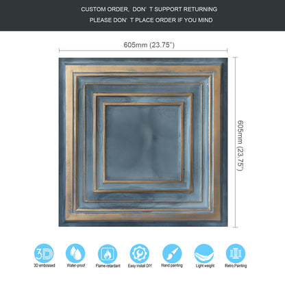 10Pcs Faux Metal Ceiling Tiles for Bars, Cafés, Lounges and Contemporary Interiors PL05