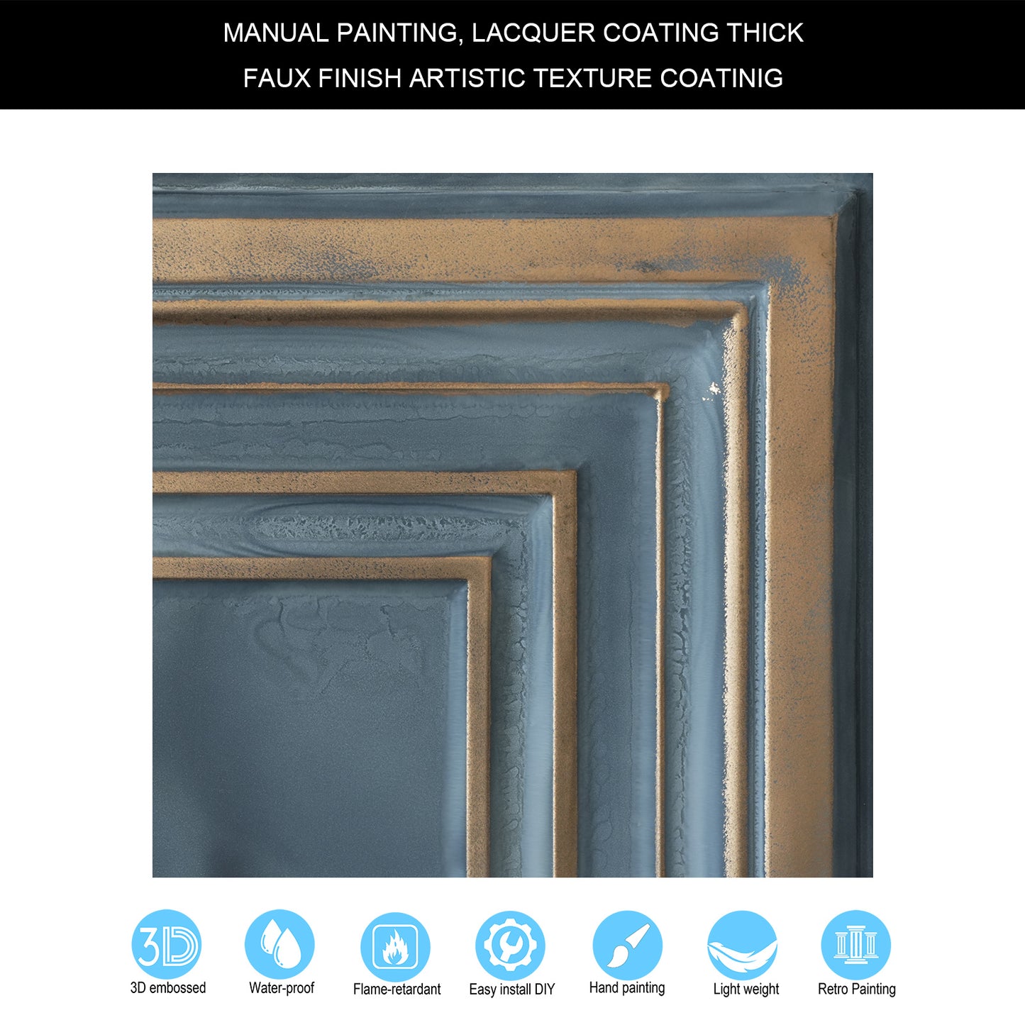 10Pcs Faux Metal Ceiling Tiles for Bars, Cafés, Lounges and Contemporary Interiors PL05