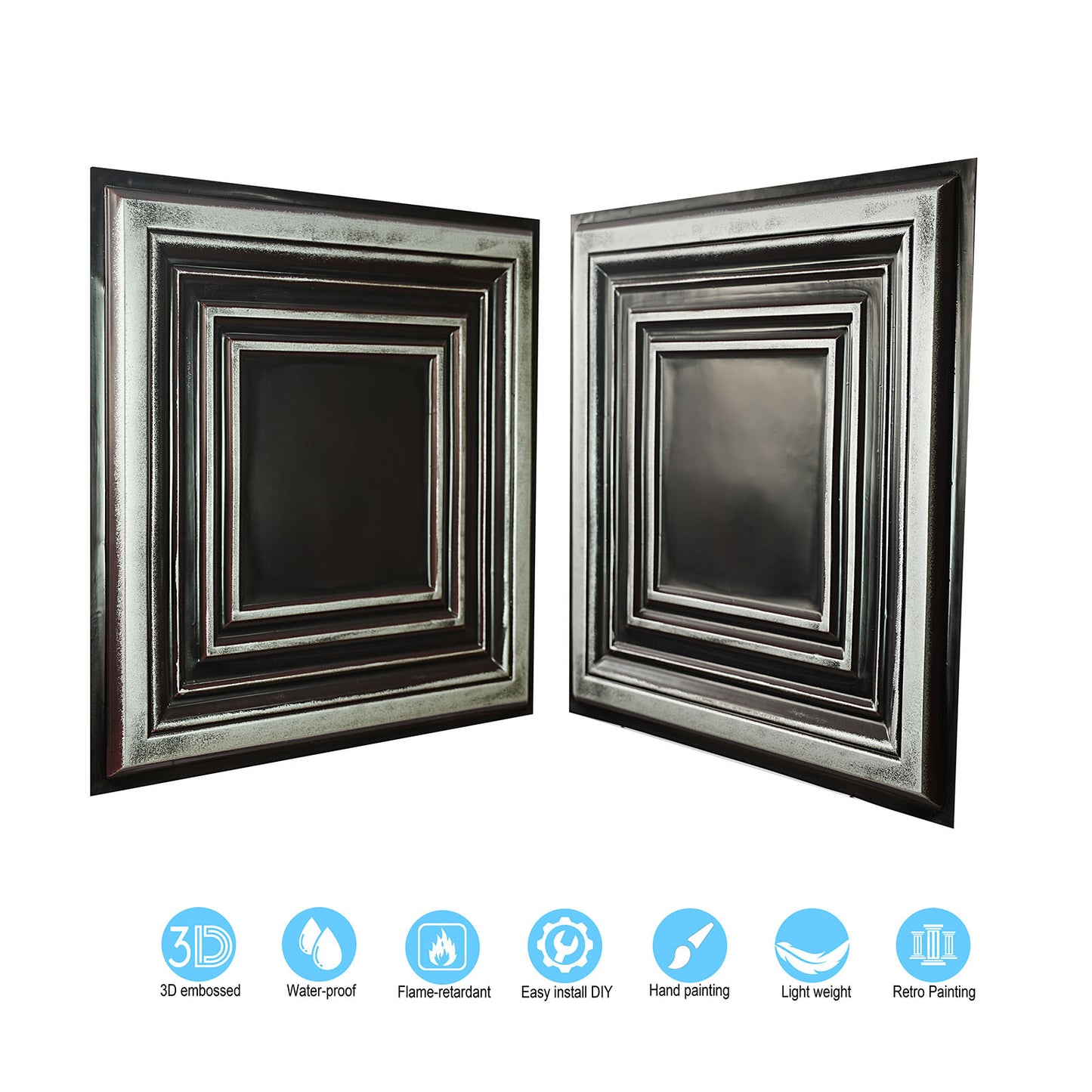 10Pcs Pressed Faux Tin Ceiling Tiles for Heritage Bars, Vintage Restaurants and Boutique Hotels PL05