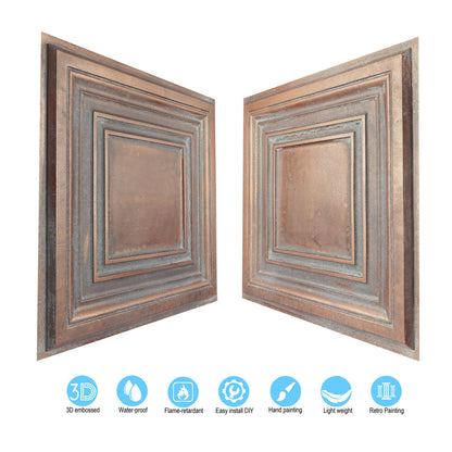 10Pcs Vintage Ceiling Tiles for Wine Cellars, Old-World Restaurants and Artistic Rooms PL05