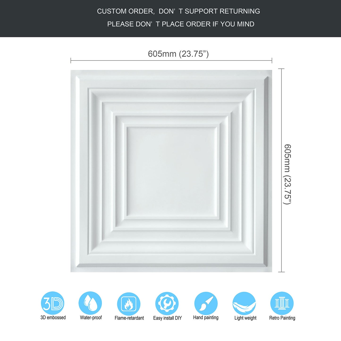 10Pcs 3D Decorative Ceiling Tiles for Trendy Restaurants, Bars and Creative Cafés PL05