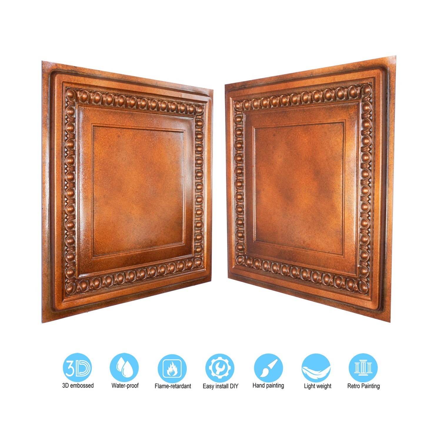 10Pcs Faux Tin Drop-In Tiles for Premium Restaurants, Meeting Rooms and Hotel Lobbies PL06