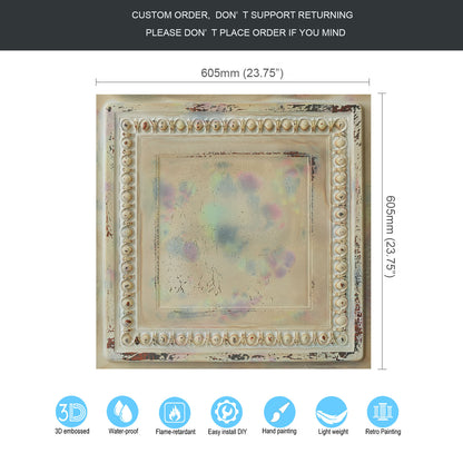 10Pcs Decorative Ceiling Tiles for Luxury Hotels, Villas, Salons and High-End Interiors PL06