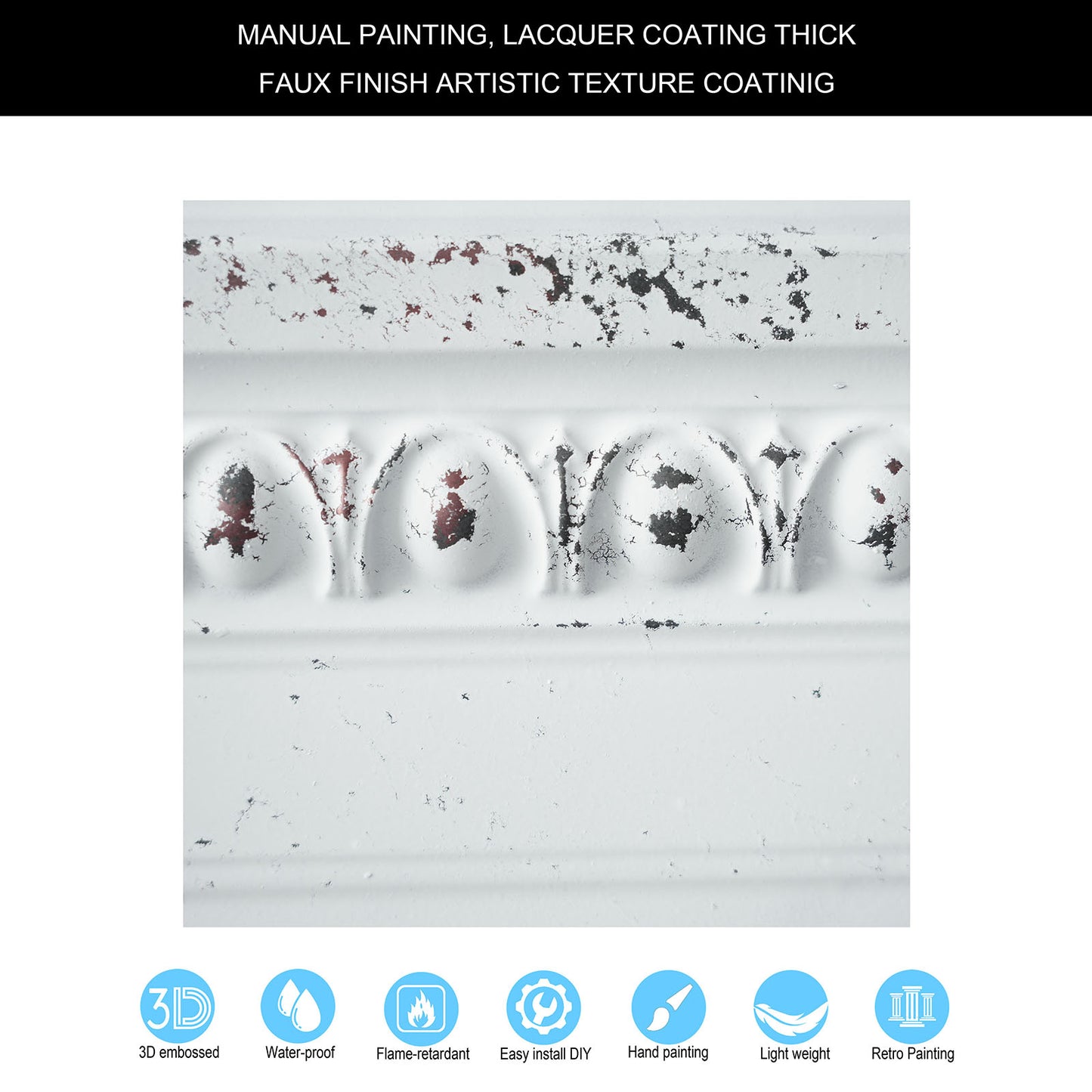 10Pcs Decorative Ceiling Tiles for Luxury Hotels, Villas, Salons and High-End Interiors PL06