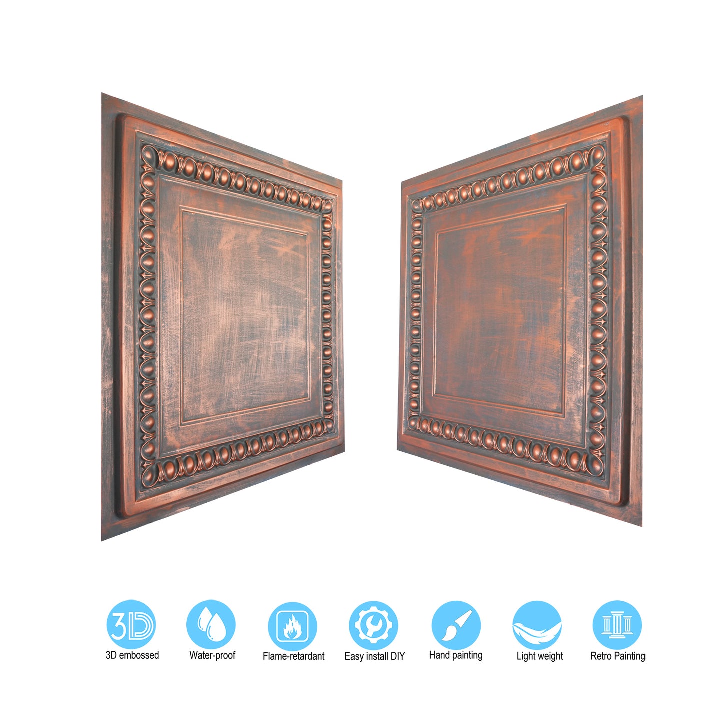 10Pcs Faux Tin Drop-In Tiles for Premium Restaurants, Meeting Rooms and Hotel Lobbies PL06