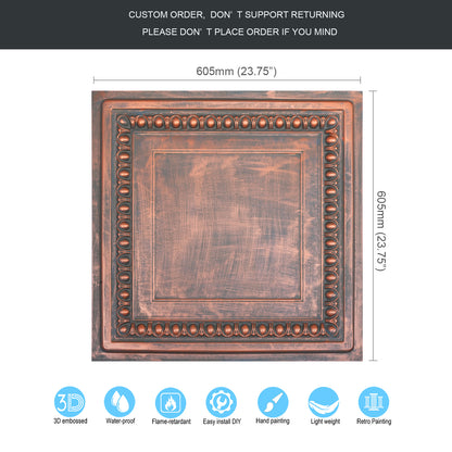 10Pcs Faux Tin Drop-In Tiles for Premium Restaurants, Meeting Rooms and Hotel Lobbies PL06