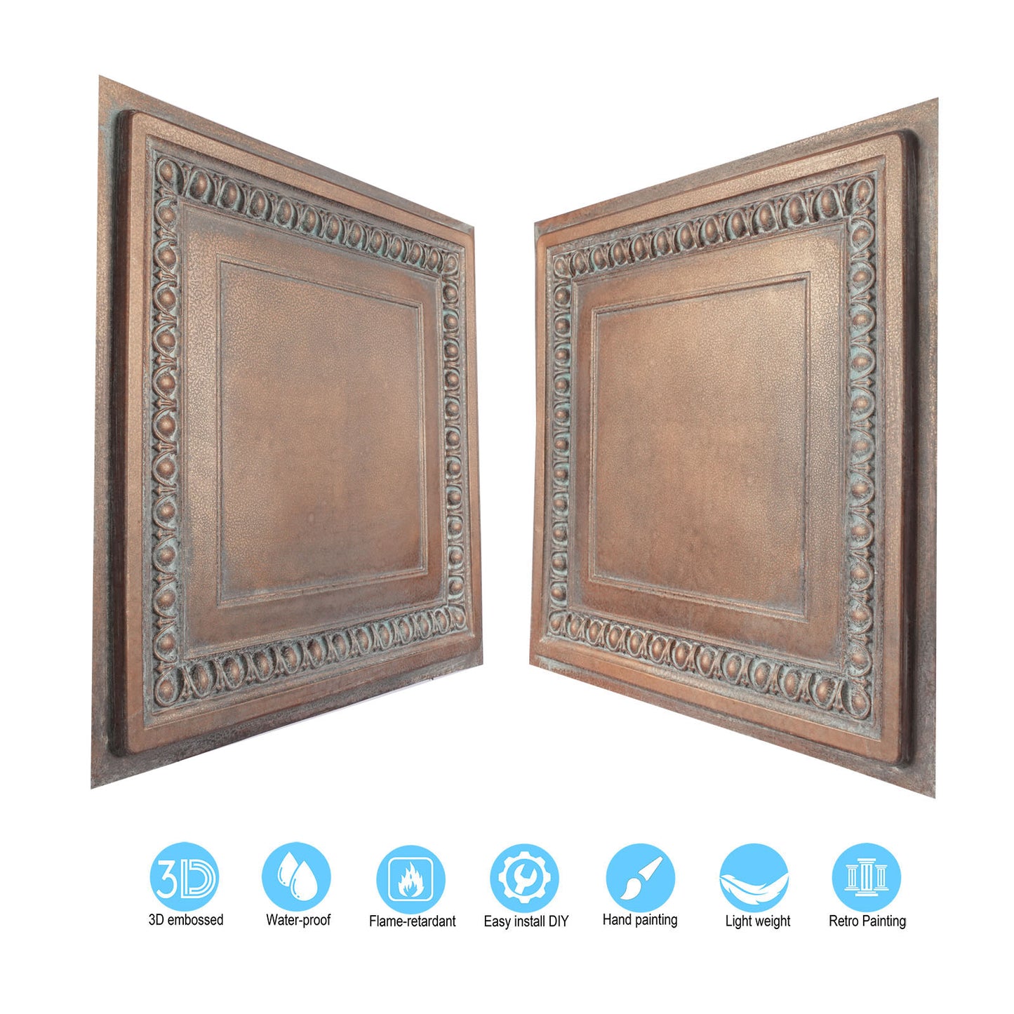 10Pcs Faux Tin Drop-In Tiles for Premium Restaurants, Meeting Rooms and Hotel Lobbies PL06