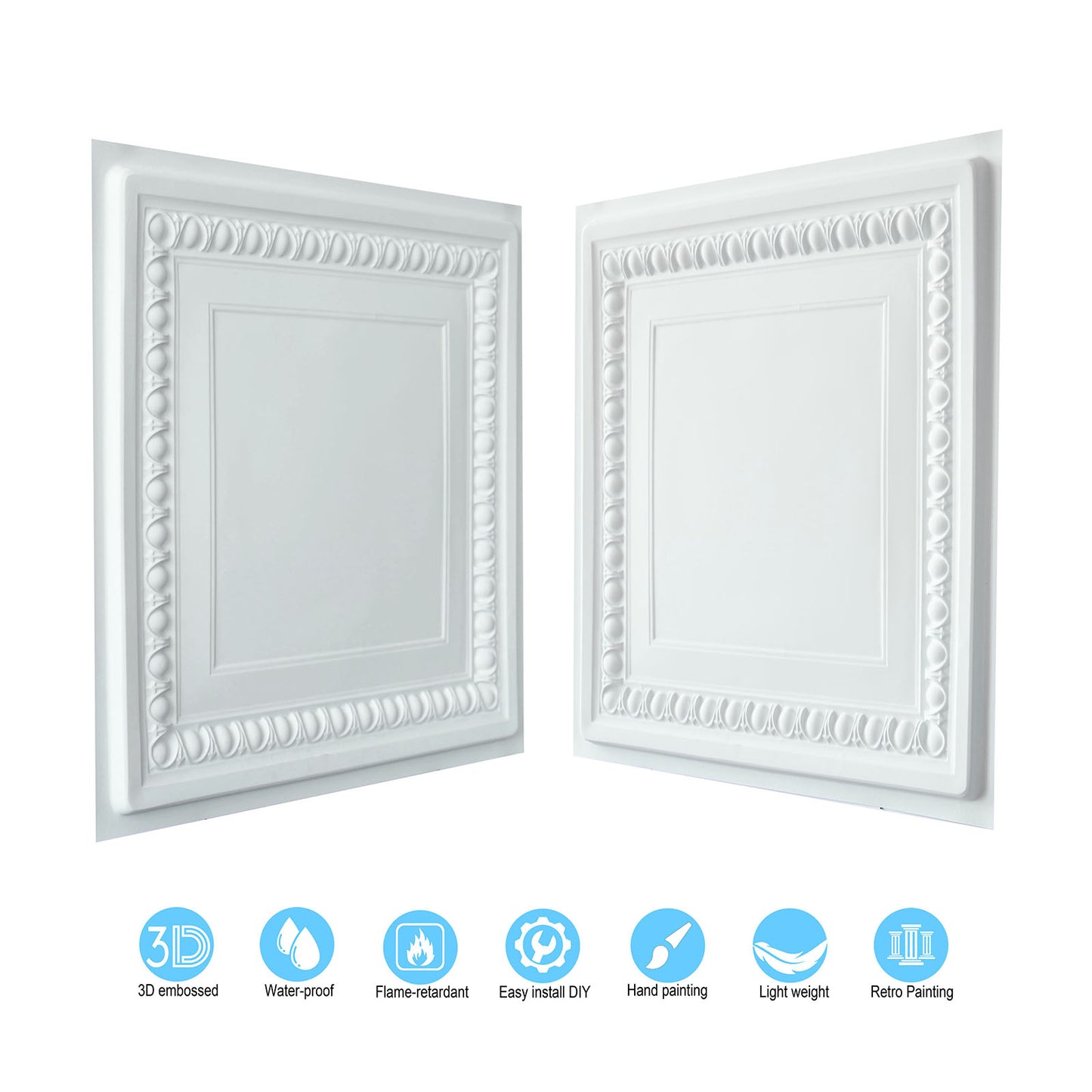 10Pcs Decorative Ceiling Tiles for Luxury Hotels, Villas, Salons and High-End Interiors PL06