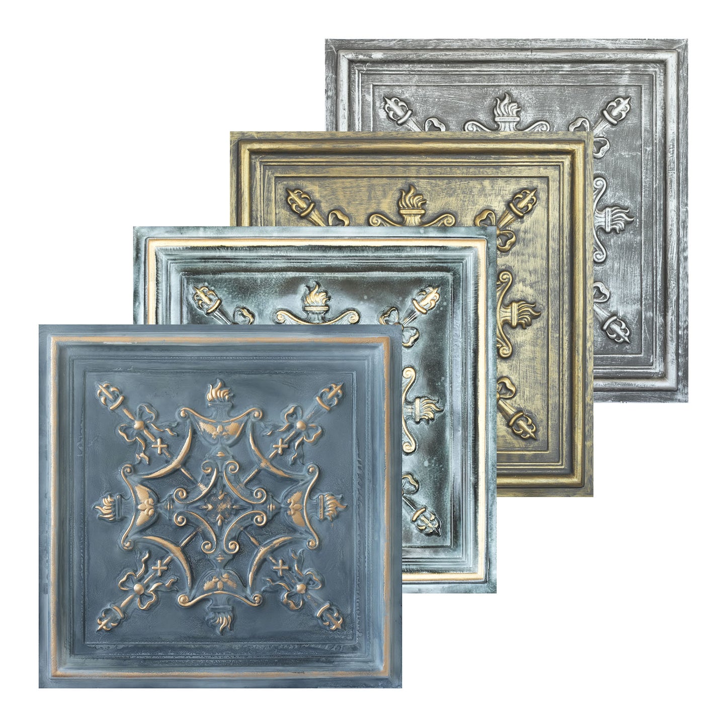 10Pcs Antique Ceiling Tiles for Premium Hotels, Mansions, Villas and Classic Dining Rooms PL07