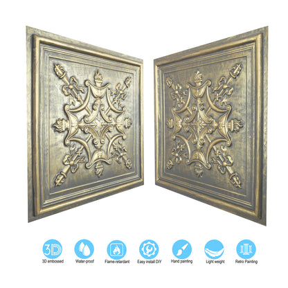 10Pcs Antique Ceiling Tiles for Premium Hotels, Mansions, Villas and Classic Dining Rooms PL07