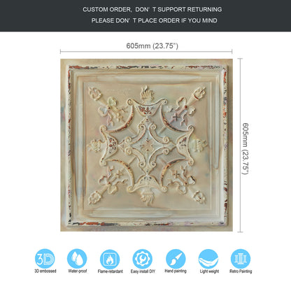 10PCS Artistic Ceiling Tiles for Libraries, Museums, Craft Studios and Cultural Interiors PL07